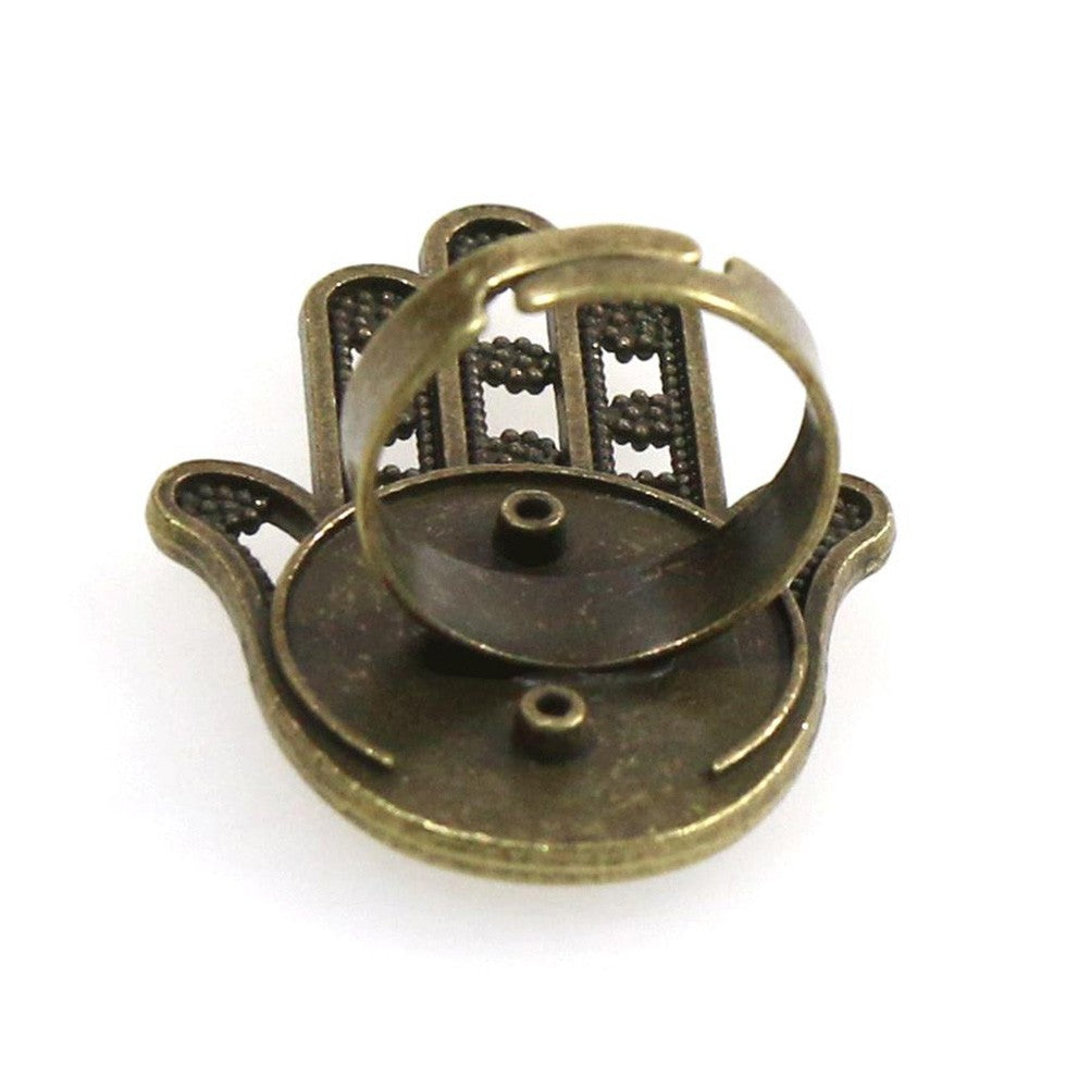 Kit support bague Fatma cabochon verre 41x29,5 mm (10 pièces)