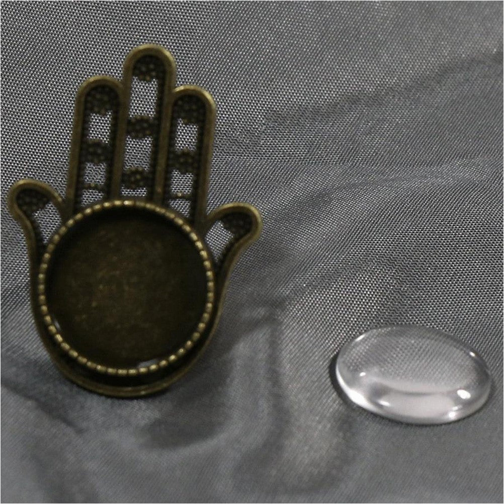 Kit support bague Fatma cabochon verre 41x29,5 mm (10 pièces)