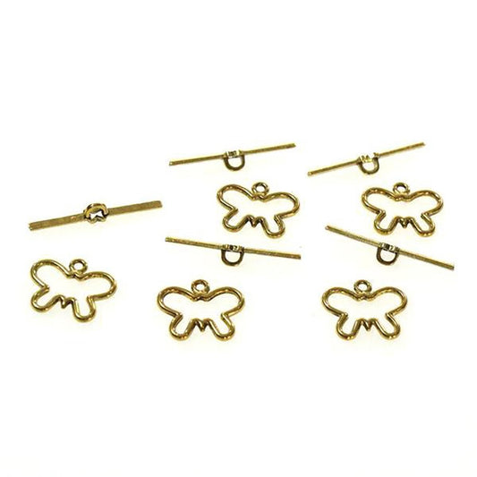Fermoir t toggle Papillon en alliage 17 x 20 mm (10 pièces)