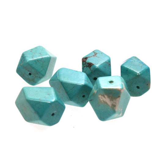 Perles losange howlite teintée turquoise 18 mm (1 pièce)