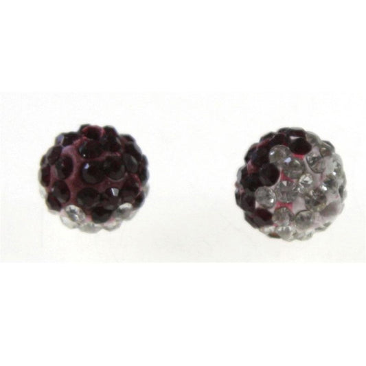 Perles shamballa rondes bicolores dégradées 12 mm (5 pièces)