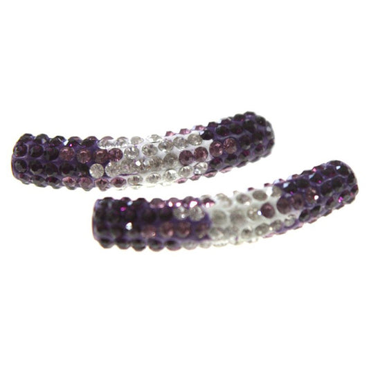 Perles shamballa tubes bicolores cristal 45 mm (1 pièce)