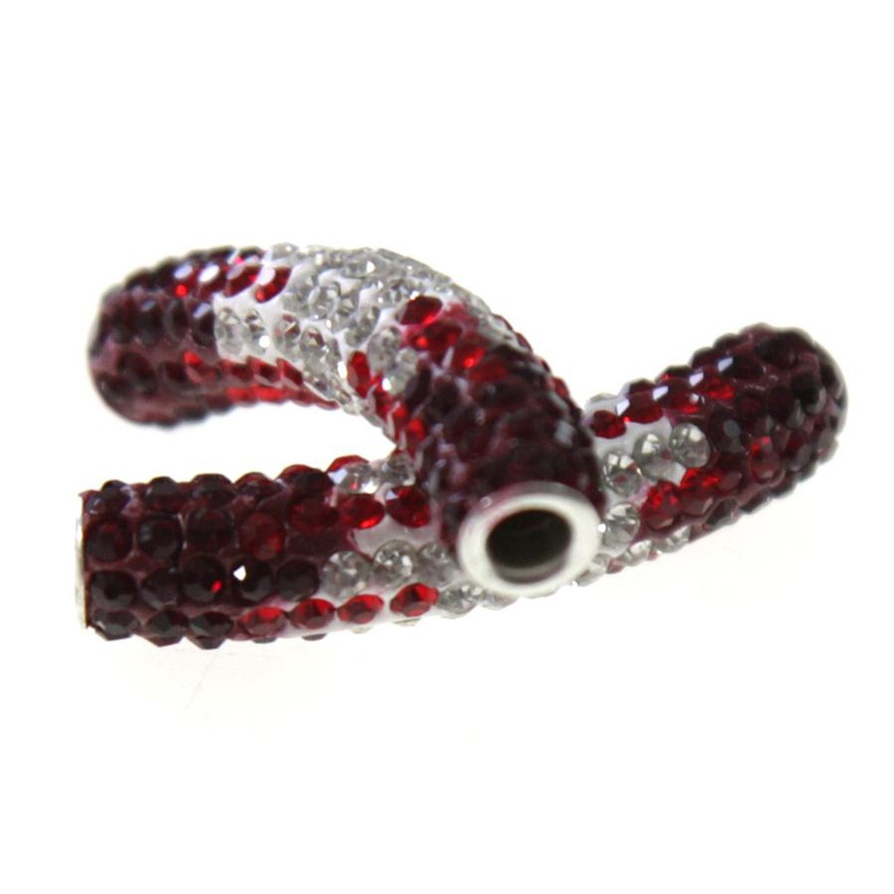Perles shamballa tubes bicolores cristal 45 mm (1 pièce)