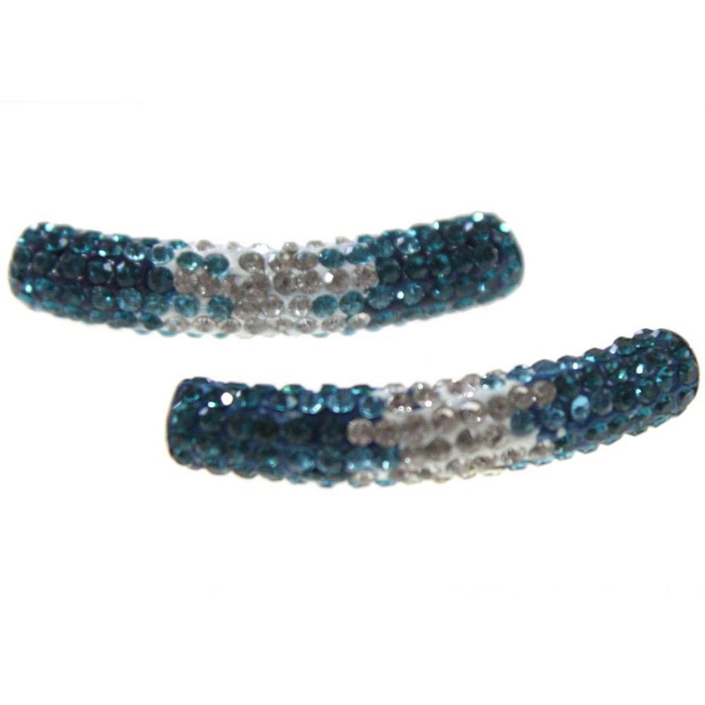 Perles shamballa tubes bicolores cristal 45 mm (1 pièce)