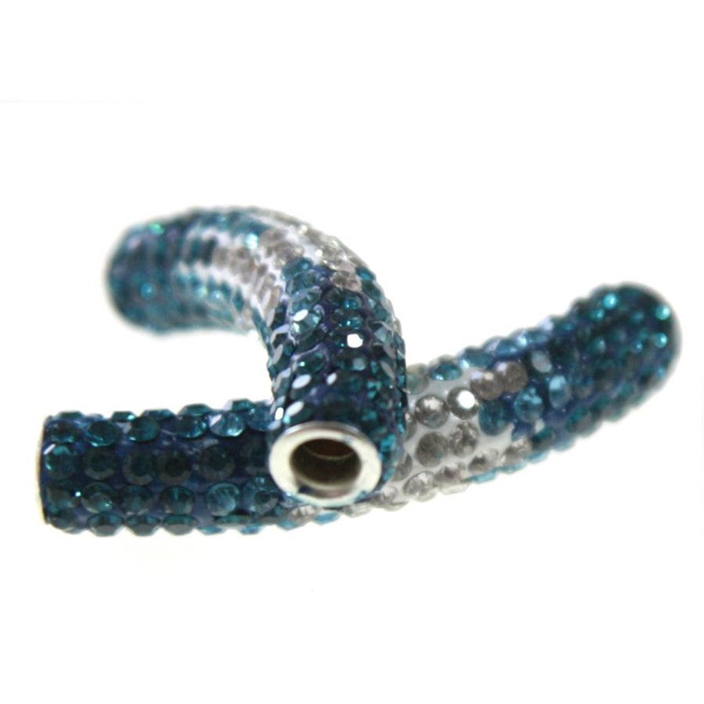 Perles shamballa tubes bicolores cristal 45 mm (1 pièce)