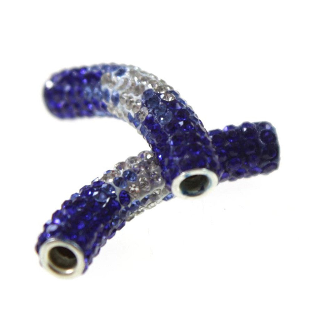 Perles shamballa tubes bicolores cristal 45 mm (1 pièce)