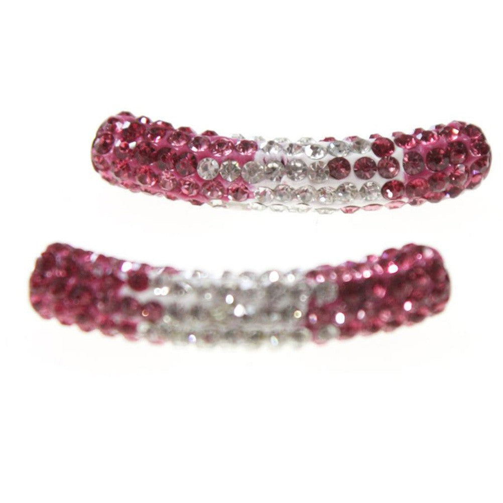 Perles shamballa tubes bicolores cristal 45 mm (1 pièce)