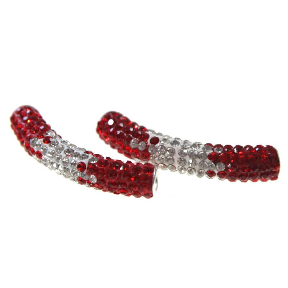 Perles shamballa tubes bicolores cristal 45 mm (1 pièce)