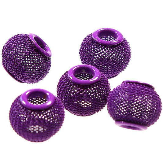 Perles metal tressé boules treillis 12 mm (5 pièces)