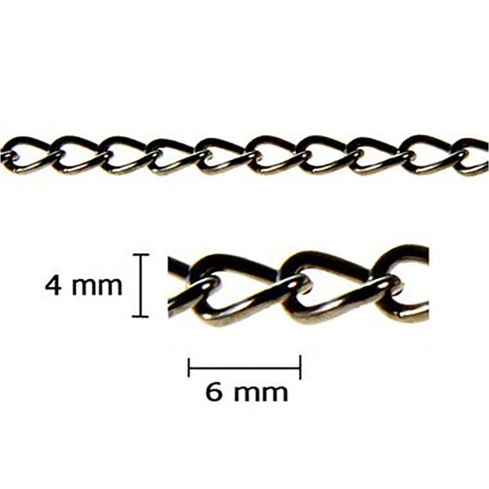 Chaine maillons gourmette 6 x 4 mm (1 mètre)