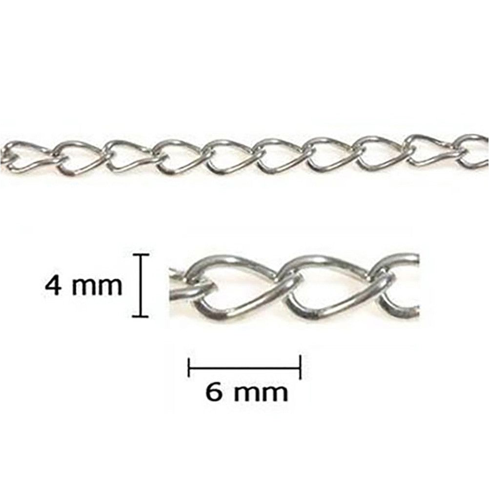 Chaine maillons gourmette 6 x 4 mm (3 x 1 mètre)