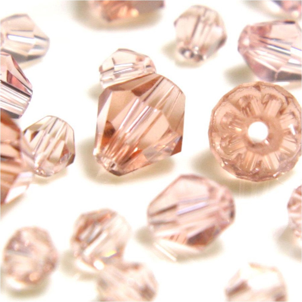 Perles cristal cz bicones quartz de Bohême 4 mm (120 pcs)