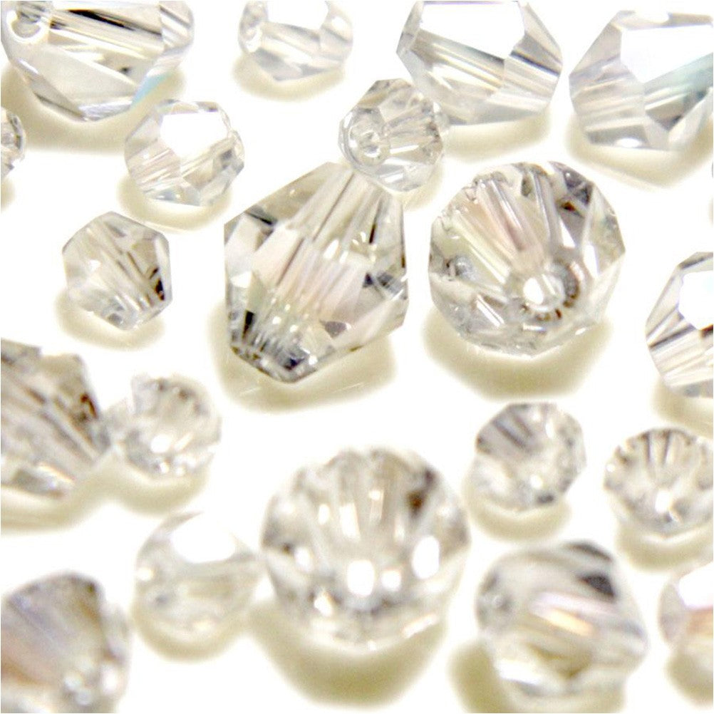 Perles cristal cz bicones quartz de Bohême 8 mm (40 pcs)