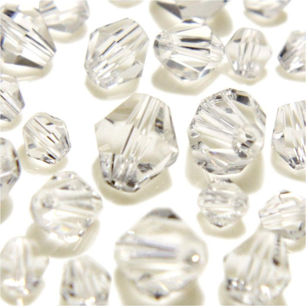 Perles cristal cz bicones quartz de Bohême 8 mm (40 pcs)