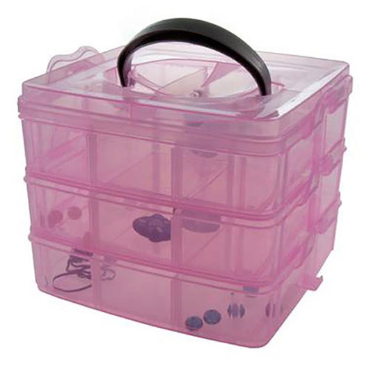 Boite de rangement plastique bijoux apprêts 18 compartiments