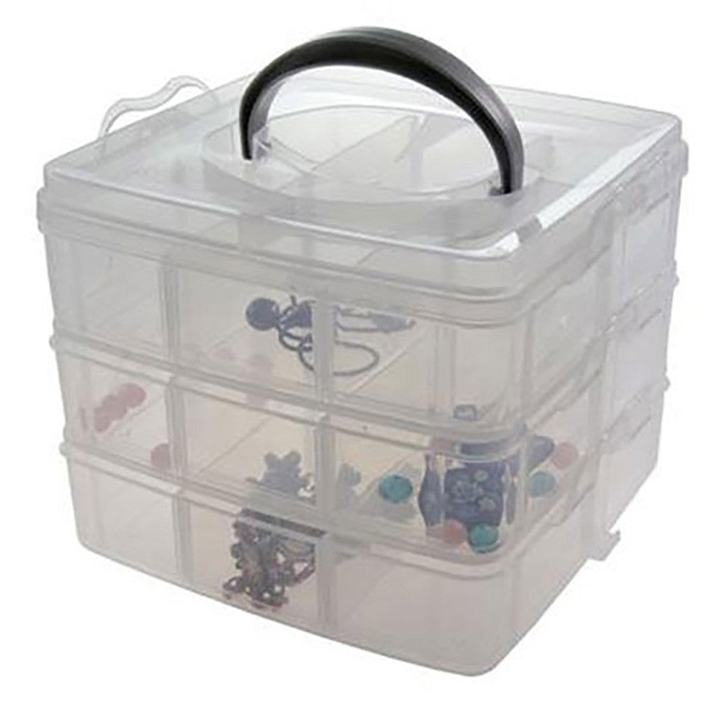 Boite de rangement plastique bijoux apprêts 18 compartiments