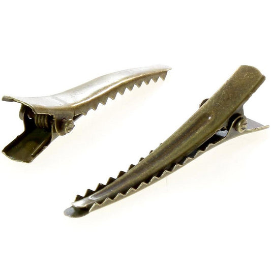 Pince crocodile barrette cheveux évasée 30mm (10 pièces)