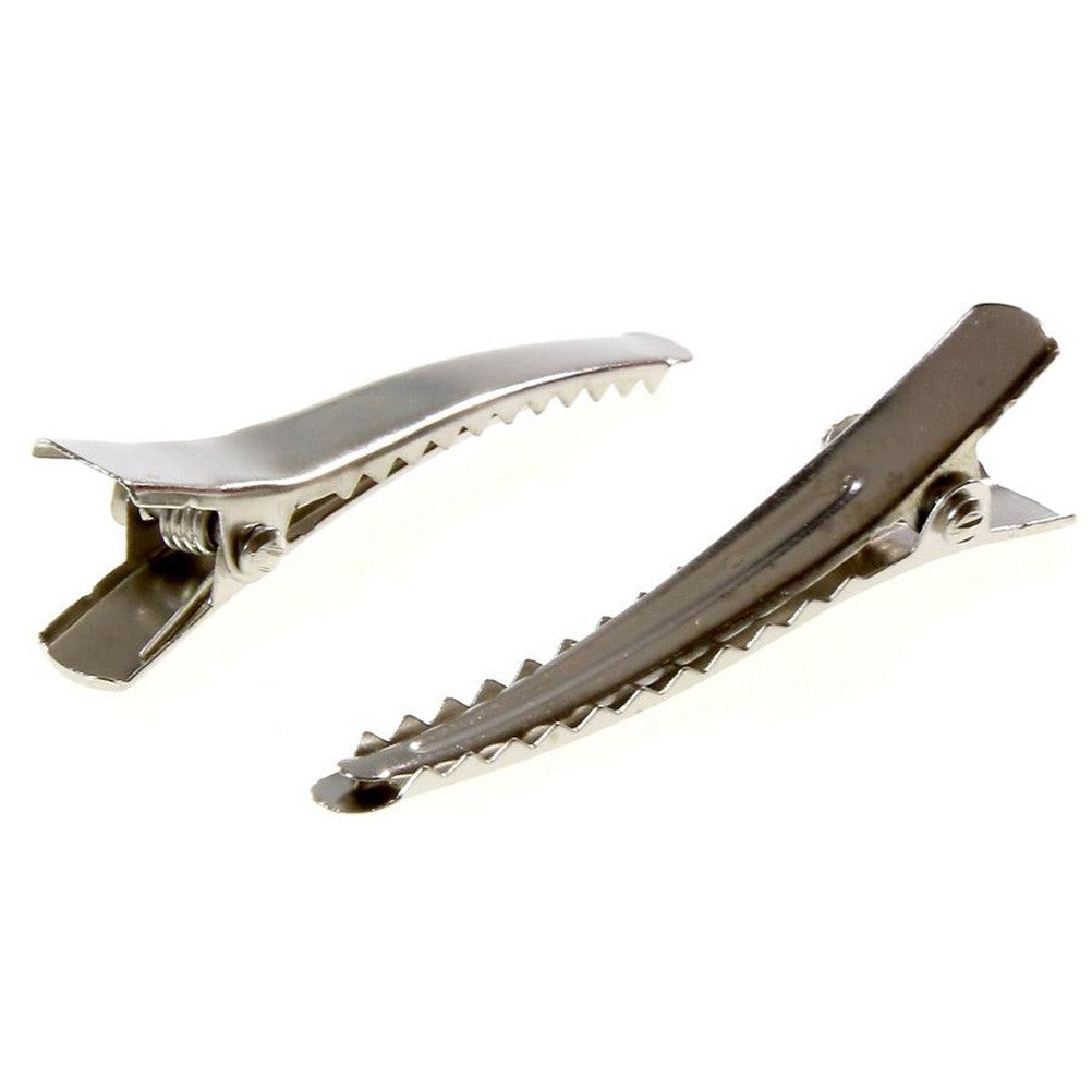Pince crocodile barrette cheveux évasée 30mm (10 pièces)