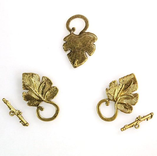 Fermoir t toggle Feuille de Vigne 36 x 22 mm (5 pièces)