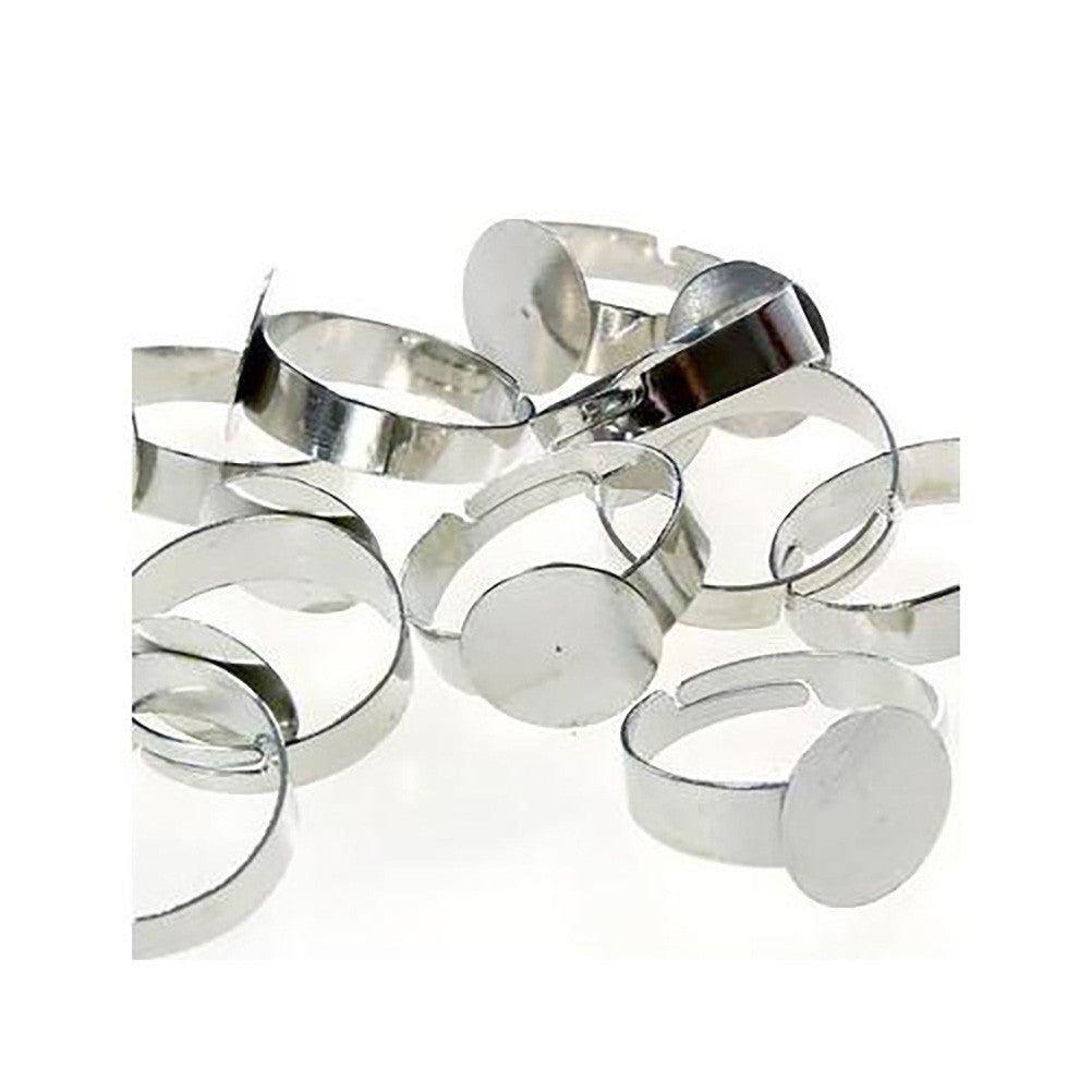 Supports de bagues réglables pour la création de bijoux tamis 12 mm (10 pièces)