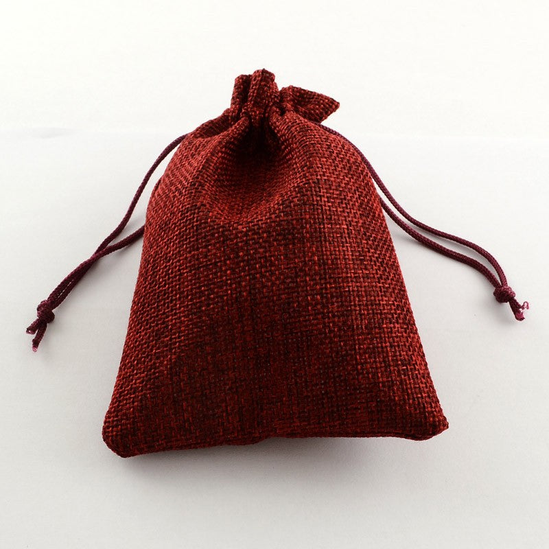 Pochettes jute 18x13 cm avec cordon lot de 10