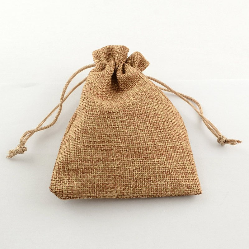 Pochettes jute 18x13 cm avec cordon lot de 10