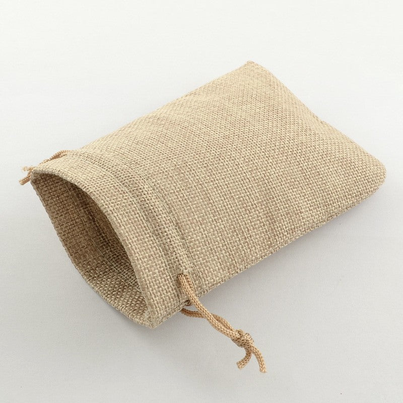 Pochettes jute 18x13 cm avec cordon lot de 10