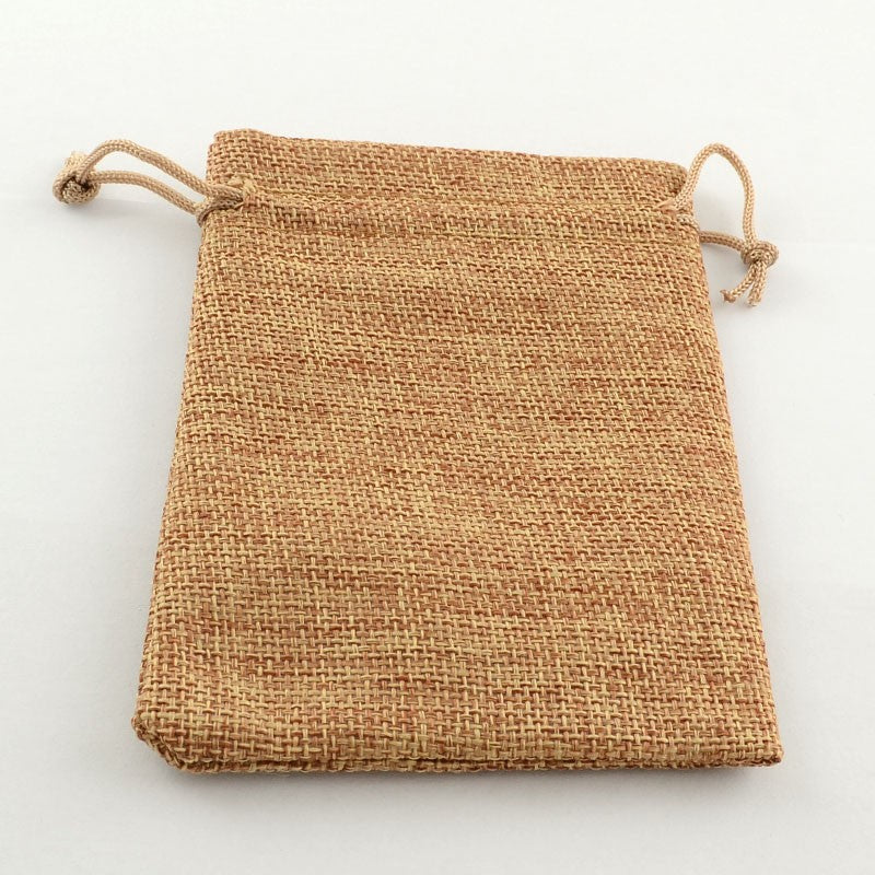 Pochettes jute 18x13 cm avec cordon lot de 10