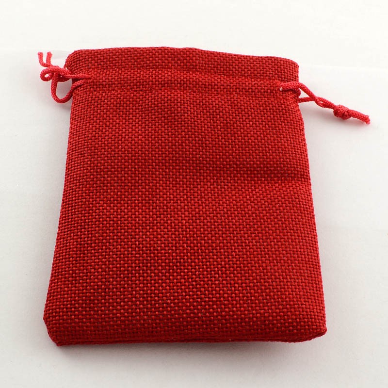 Pochettes jute 18x13 cm avec cordon lot de 10