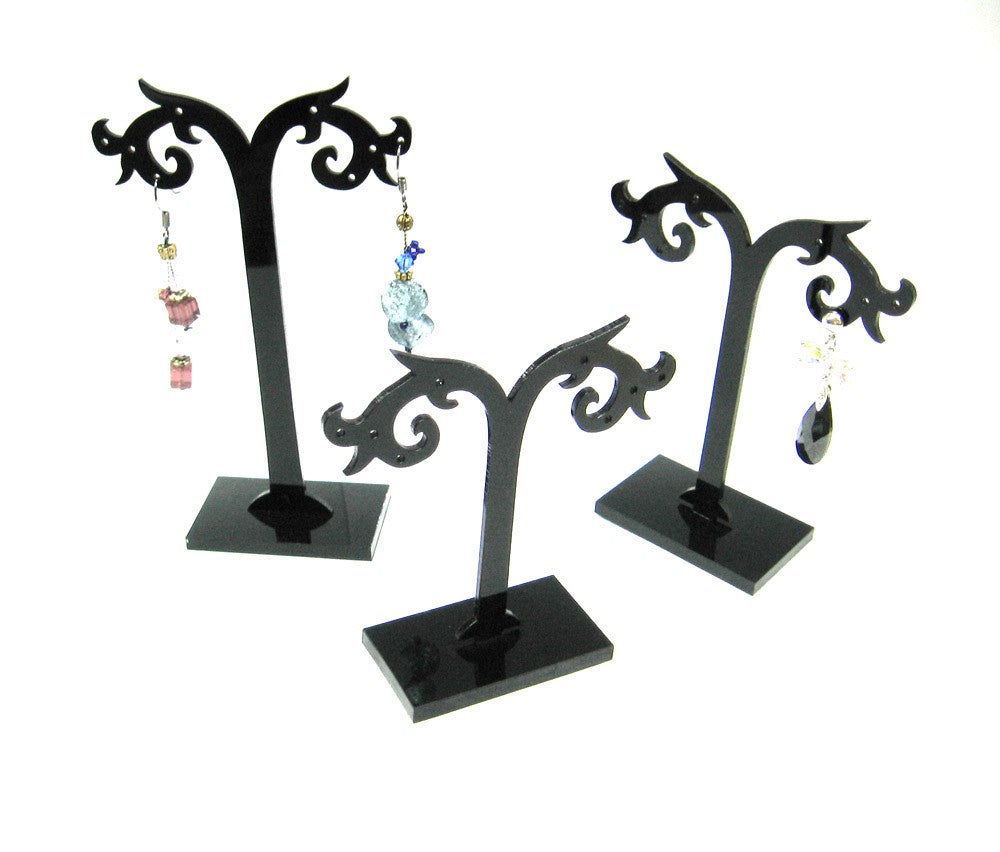 Présentoirs boucles d'oreille Arabesque en plastique lot de 3