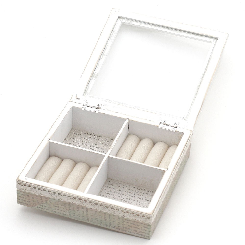 Boîte à bijoux bois et tissu