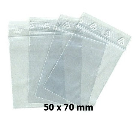 Sachets pochettes plastique zip 50x70 mm