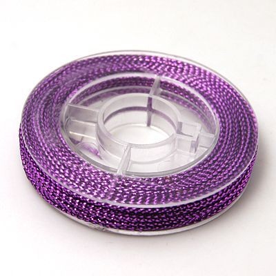 Fil nylon tréssé 0.6mm couleur métallisée (10 m)