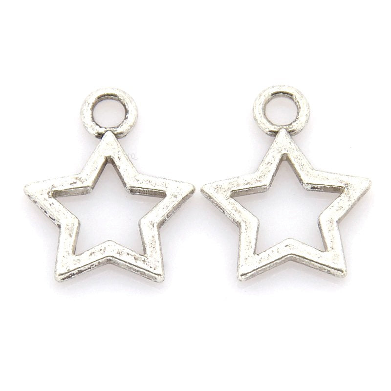 Breloque pendentif petite étoile argenté style tibétain