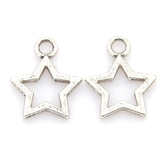 Breloque pendentif petite étoile argenté style tibétain