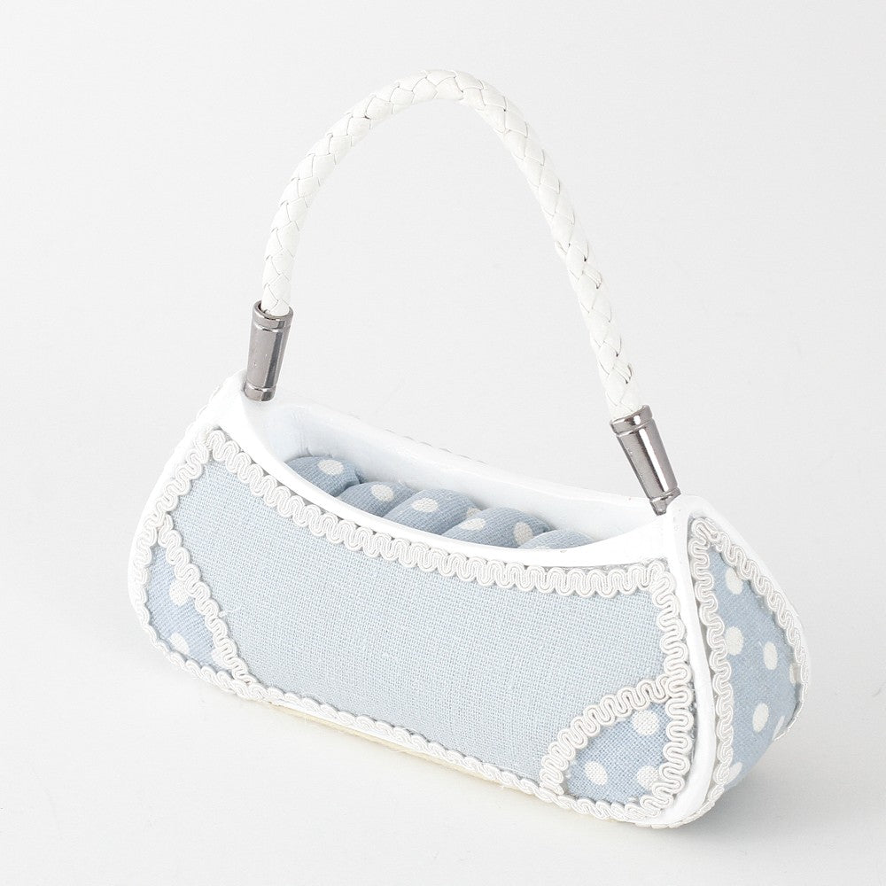 Porte bague sac à main bleu PM