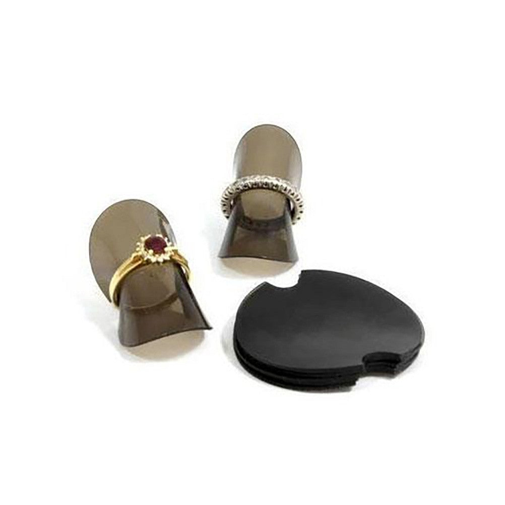 Présentoirs rondelles souples pour bagues noirs (30 pièces)