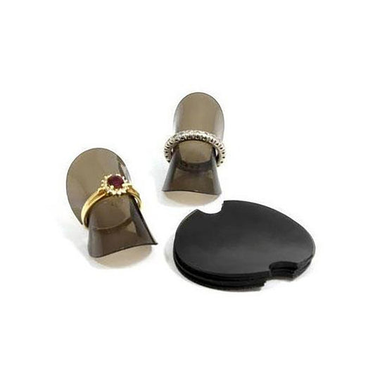 Présentoirs rondelles souples pour bagues noirs (30 pièces)