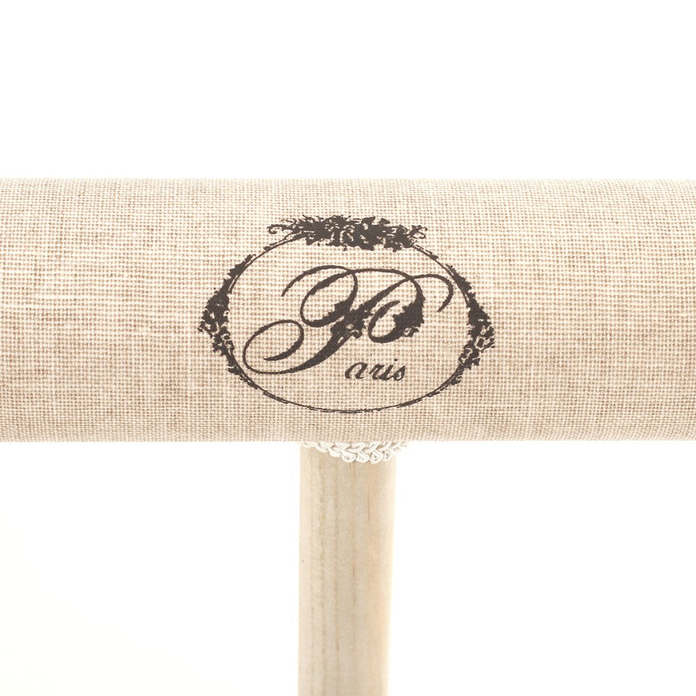 Jonc porte bracelet 1 rang bois et tissu Paris