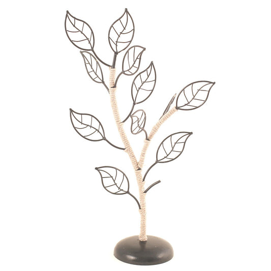 Porte bijoux arbre métal et sisal