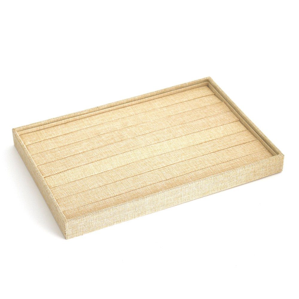 Plateau bijoux présentoir bague en toile de jute