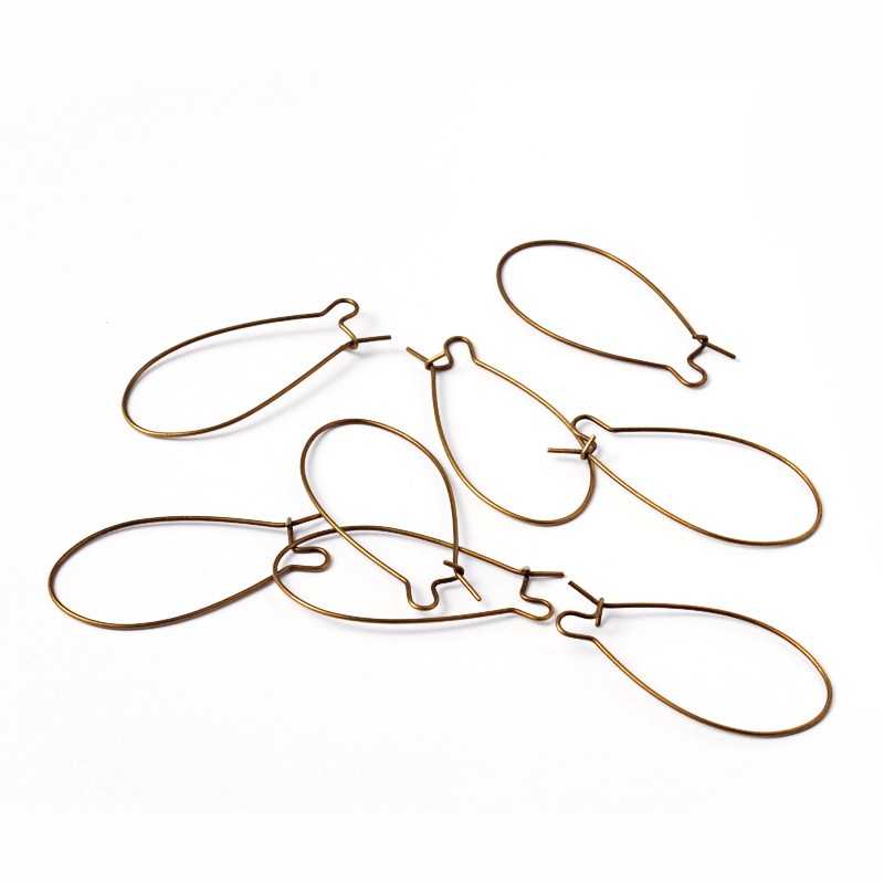 Attache boucle d'oreille crochet 43 mm (50 pièces)