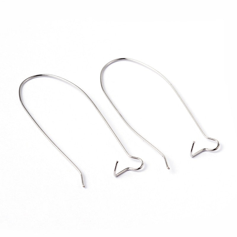 Attache boucle d'oreille crochet 43 mm (50 pièces)