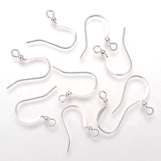 Crochets boucle d'oreille 15 mm avec boule (20 pièces)