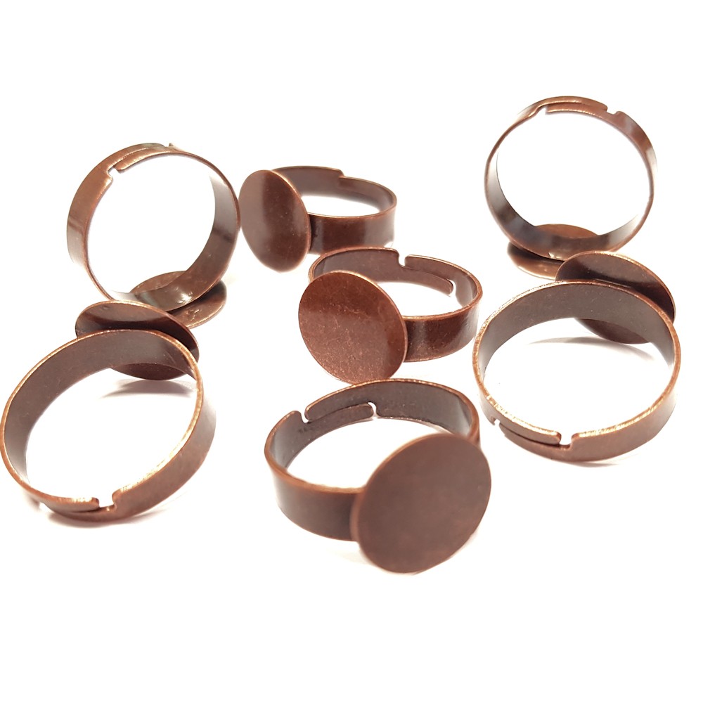 Supports de bagues réglables pour la création de bijoux tamis 12 mm (10 pièces)