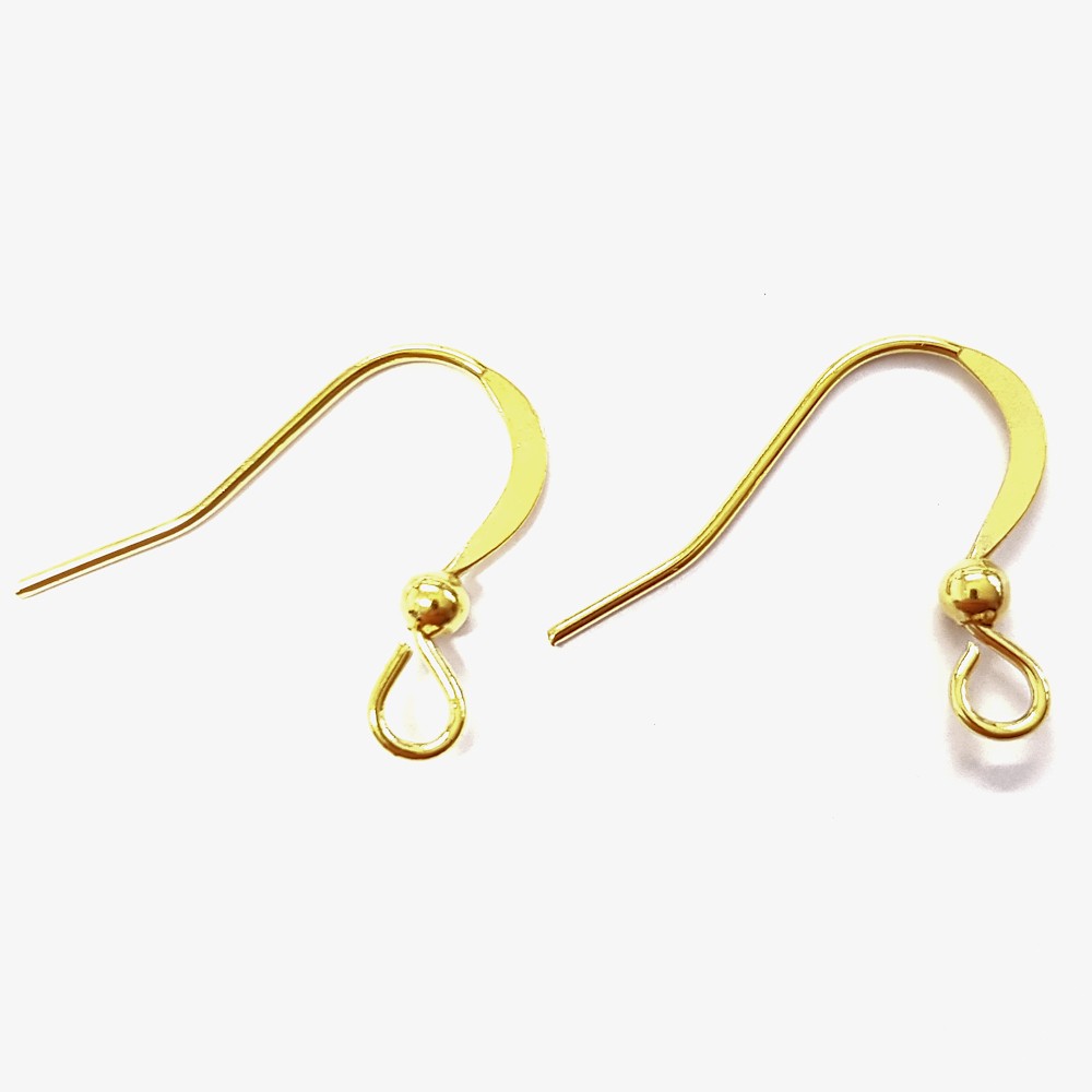 Crochets boucle d'oreille 15 mm avec boule (20 pièces)