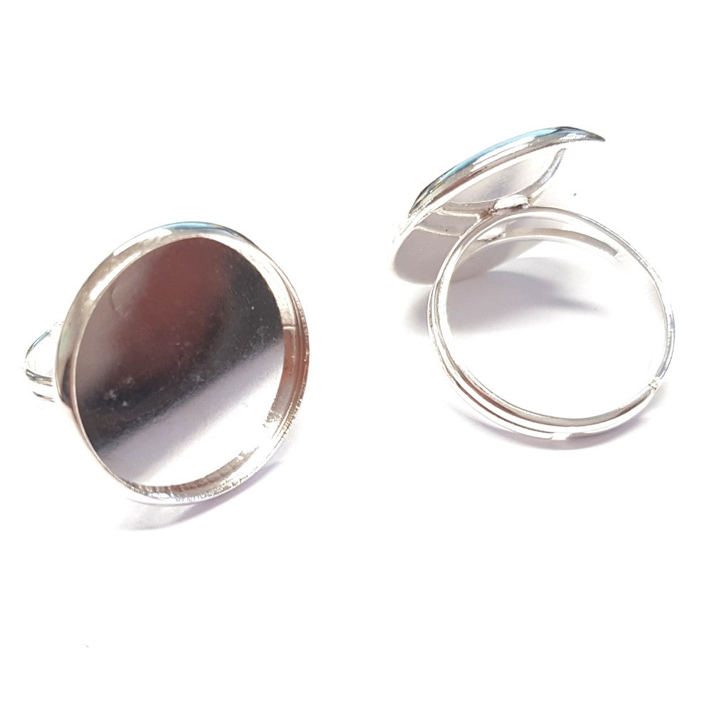 Kit support bague rond avec cabochon (5 pièces)