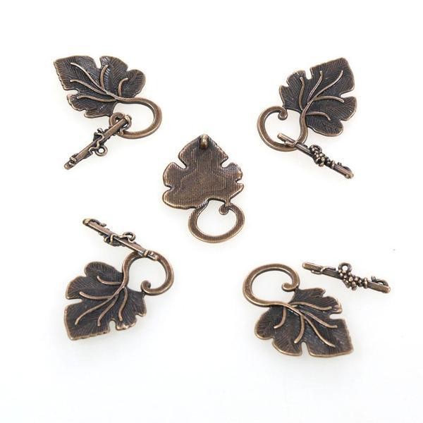Fermoir t toggle Feuille de Vigne 36 x 22 mm (5 pièces)
