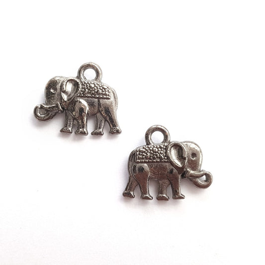 Breloque pendentif Eléphant anthracite