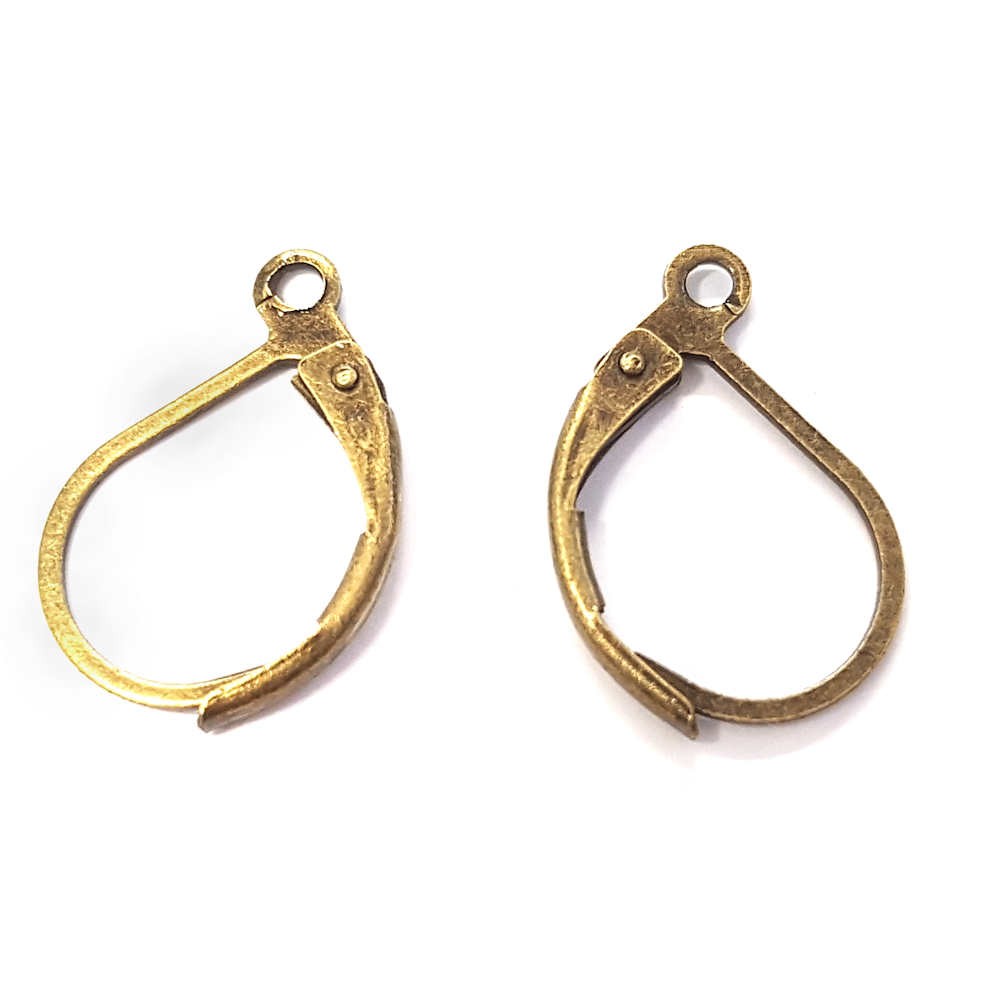 Support boucles d'oreilles dormeuses 15 x 10 mm (10 pièces)